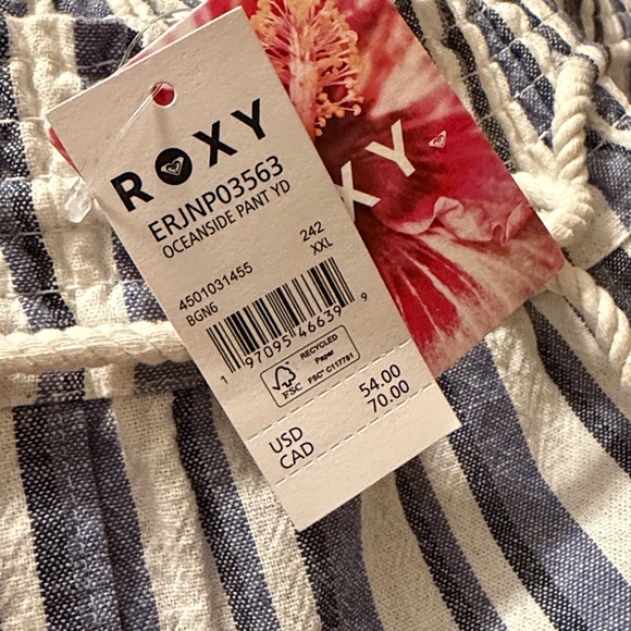 New Roxy Oceanside pants cotton linen beachy 
Surf Women XXL - Picture 6 of 8